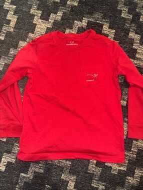 Vineyard Vines Red Kids' Long-Sleeve Pocket Tee